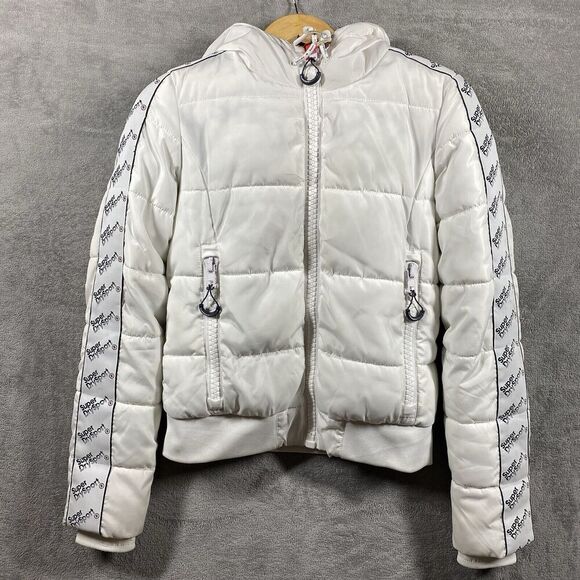 Superdry Mountain Snow System Range Japan Puffer Jacket‎ US 4 EU 36 Hooded White - Picture 1 of 16